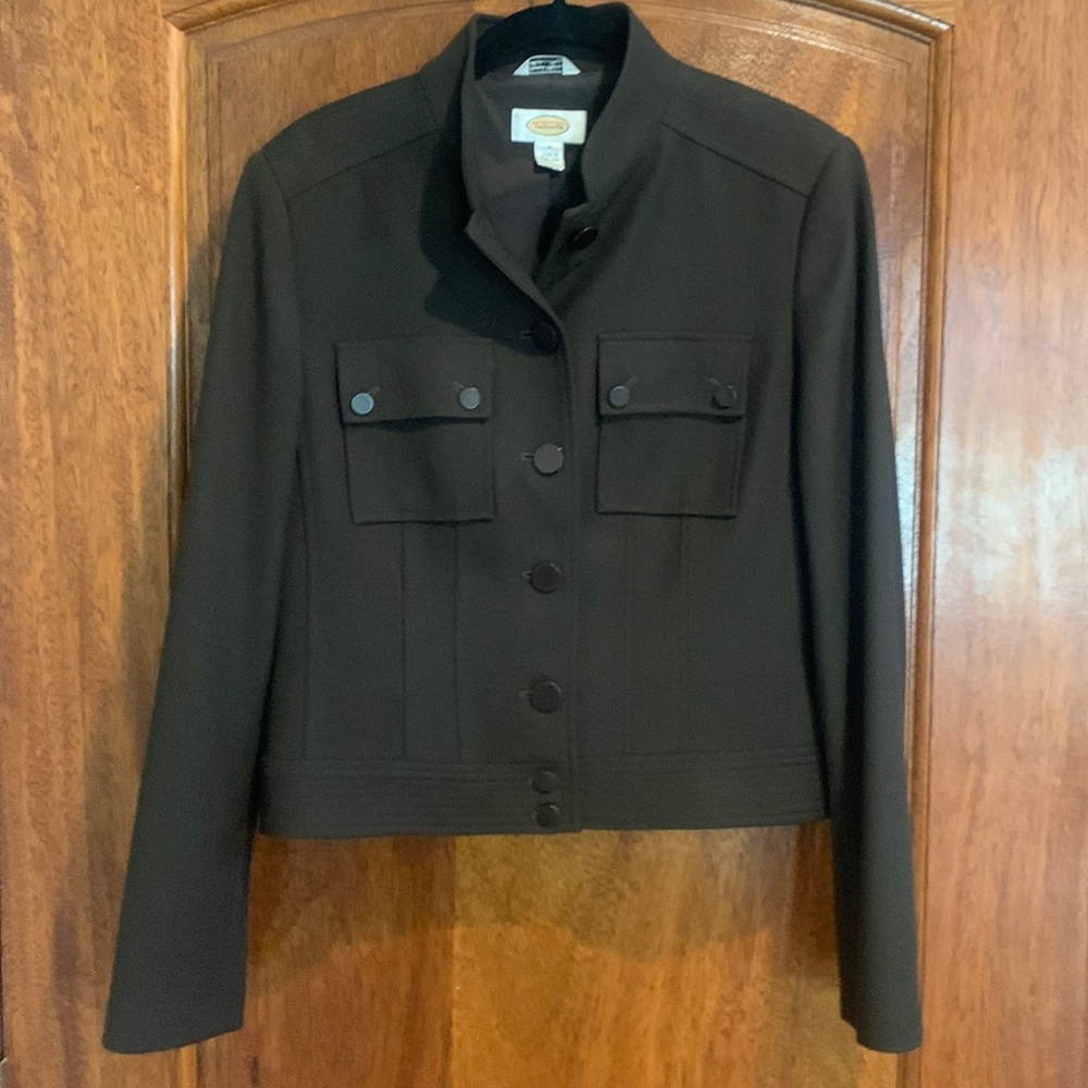 Talbots chocolate brown vintage (90’s) wool blend jacket size 4